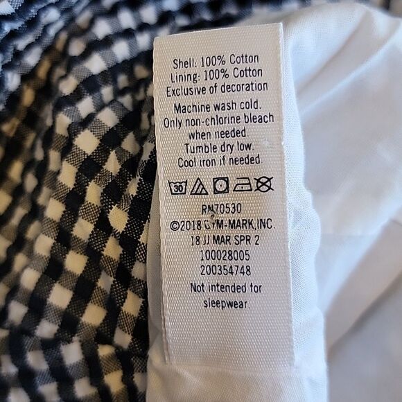 JANIE AND JACK NAVY AND WHITE GINGHAM PRINT SUN HAT BONNET, SIZE 2T-3T - Picture 4 of 6